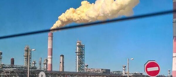 Выброс серы на месторождении Тенгиз Выброс серы на месторождении Тенгиз - Sputnik Казахстан