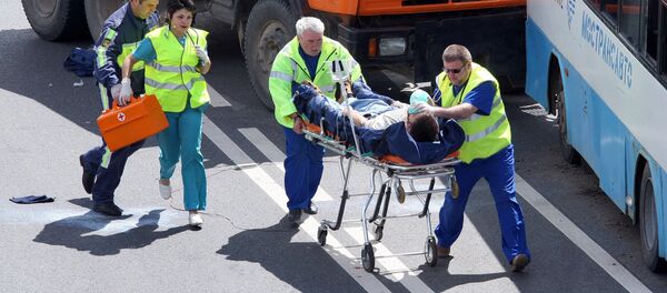 Архивное фото тактико-специальных учений по оказанию медпомощи пострадавшим в результате дорожно-транспортного происшествия Архивное фото тактико-специальных учений по оказанию медпомощи пострадавшим в результате дорожно-транспортного происшествия - Sputnik Казахстан