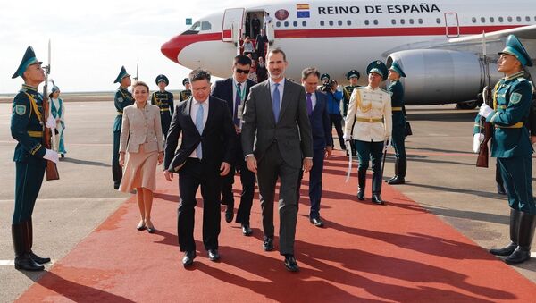 Король Испании Филипп VI прибыл в Астану для участия в открытии ЭКСПО-2017 - Sputnik Казахстан