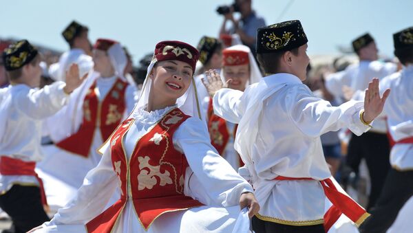 Архивное фото празднования Сабантуя в России - Sputnik Казахстан