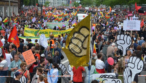 Акции протеста в Гамбурге - Sputnik Казахстан