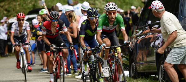 Велогонщик AstanaProTeam Фабио Ару (первый справа) Велогонщик AstanaProTeam Фабио Ару (первый справа) - Sputnik Казахстан