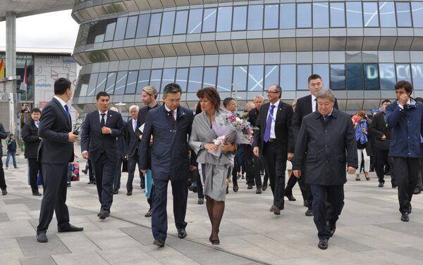 Президент Швейцарии Дорис Лойтхард прибыла с официальной делегацией на ЭКСПО-2017 для празднования Национального дня Швейцарии - Sputnik Казахстан