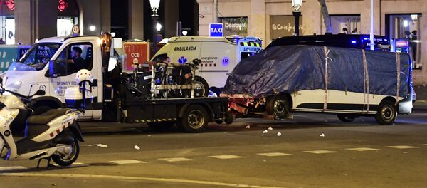 Фургон, которым управлял Мусса Укабир во время теракта в Барселоне - Sputnik Казахстан