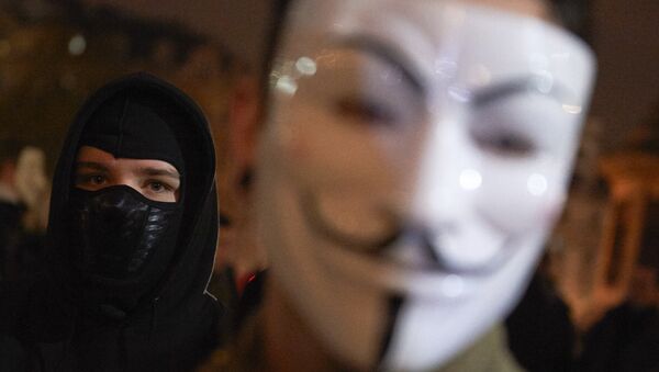Человек в маске Anonymous - Sputnik Казахстан