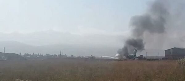 Алматы әуежайы маңында ұшақ өртеніп жатыр Алматы әуежайы маңында ұшақ өртеніп жатыр - Sputnik Қазақстан