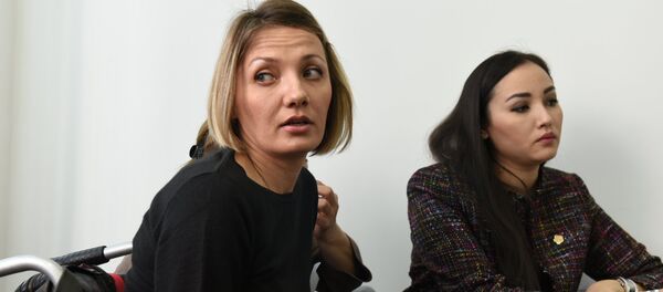 Лишившаяся ног после ДТП Екатерина Парафиева в зале судебных заседаний Лишившаяся ног после ДТП Екатерина Парафиева в зале судебных заседаний - Sputnik Казахстан