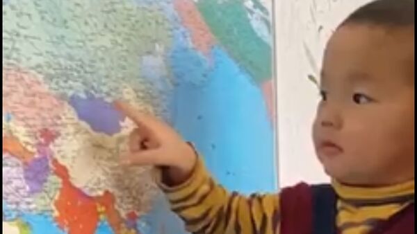 Двухлетний мальчик из Оша знает карту мира и флаги стран - Sputnik Казахстан