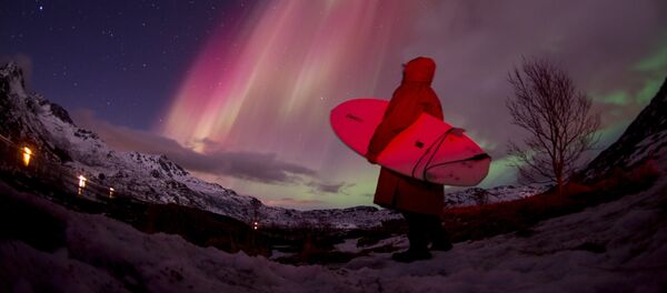 Северное сияние в небе, архивное фото Северное сияние в небе, архивное фото - Sputnik Казахстан