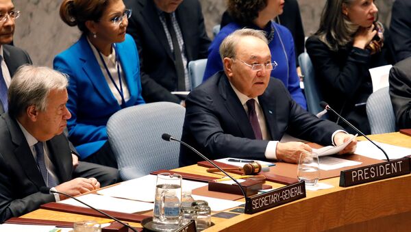 Выступление Нурсултана Назарбаева на заседании Совбеза ООН, архивное фото - Sputnik Казахстан