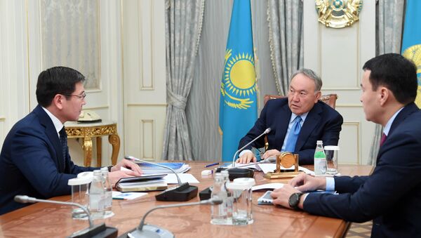 Аскар Жумагалиев на встрече с президентом Казахстана Нурсултаном Назарбаевым - Sputnik Казахстан