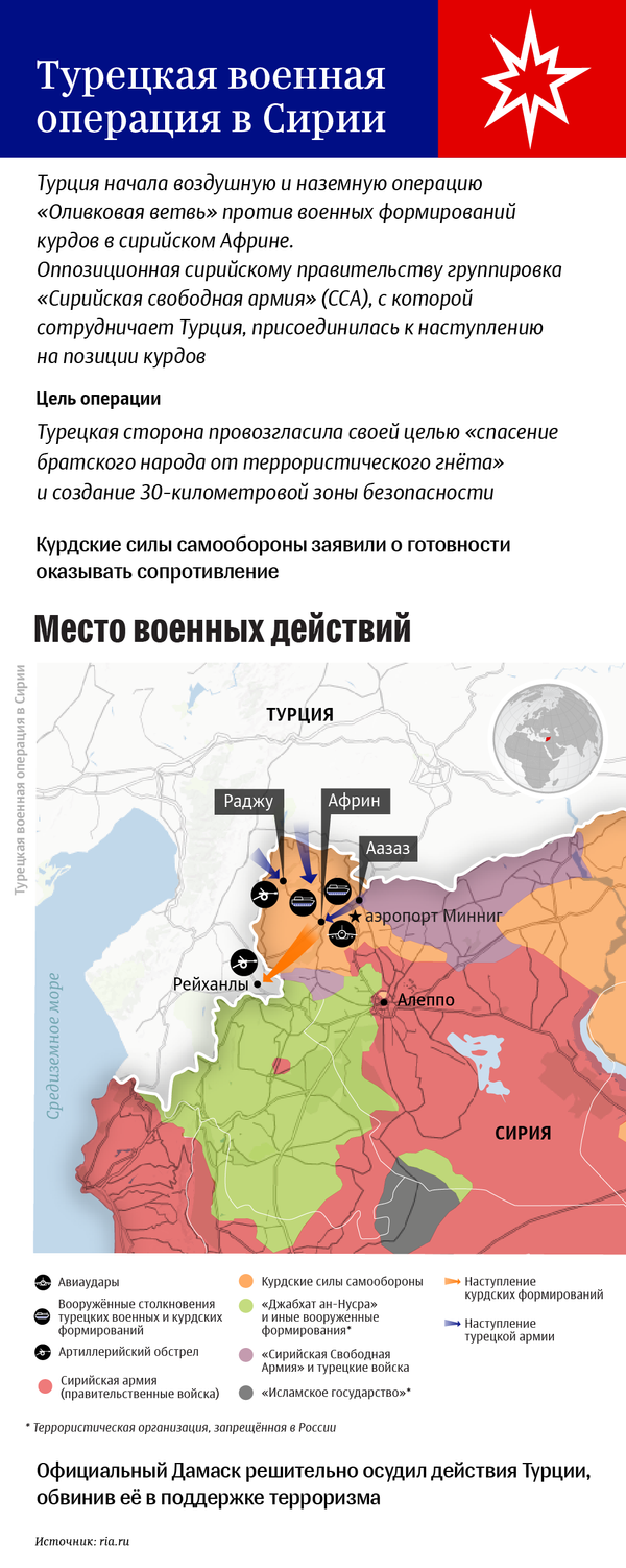 Инфографика Турецкая военная операция в Сирии Оливковая ветвь - Sputnik Казахстан