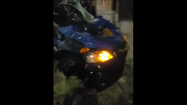 Полицейский автомобиль попал в ДТП в Таразе - видео - Sputnik Казахстан