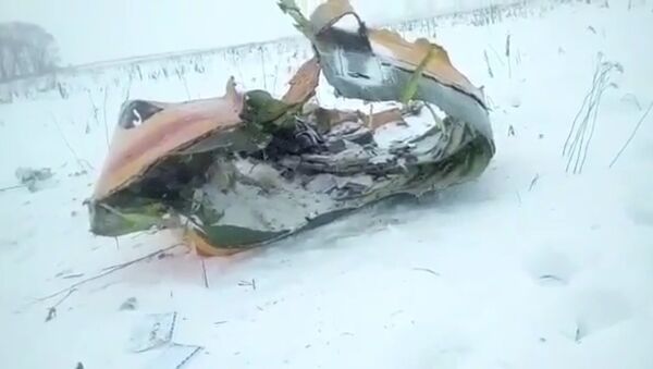 Видео с места падения пассажирского самолета Ан-148 в Подмосковье - Sputnik Казахстан