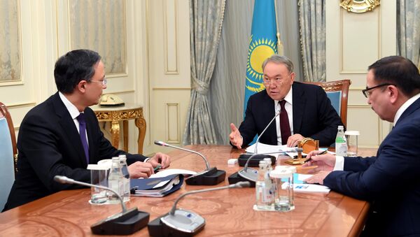 Президент Казахстана Нурсултан Назарбаев встретился с министром иностранных дел страны Кайратом Абдрахмановым - Sputnik Казахстан