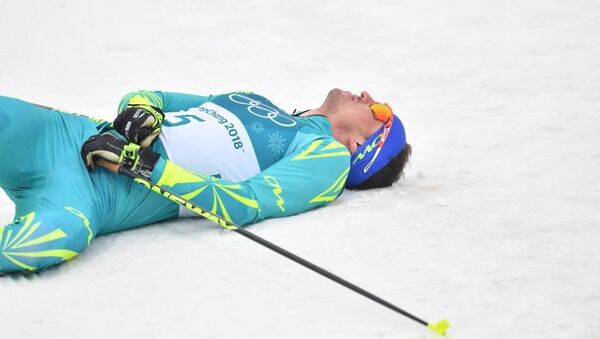Алексей Полторанин во время соревнований по лыжным гонкам в Пхенчхане, 24 февраля 2018 - Sputnik Казахстан