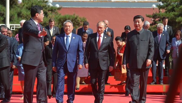 Президенты РФ В.Путин и РК Н.Назарбаев во время визита в Китай, архивное фото - Sputnik Казахстан