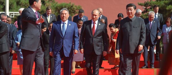 Президенты РФ В.Путин и РК Н.Назарбаев во время визита в Китай, архивное фото - Sputnik Казахстан