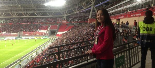 Маржан Ахмет - волонтер Чемпионата мира по футболу Маржан Ахмет - волонтер Чемпионата мира по футболу - Sputnik Казахстан