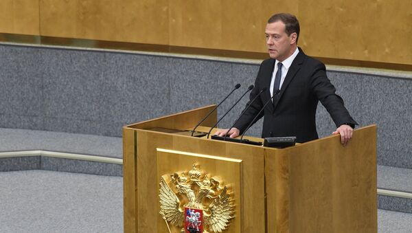 Дмитрий Медведев  во время пленарного заседания Государственной Думы РФ - Sputnik Казахстан