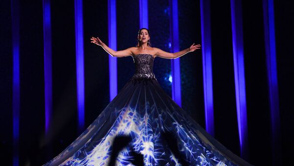 Певица Элина Нечаева (Эстония) на репетиции первого полуфинала конкурса Евровидения-2018 - Sputnik Казахстан