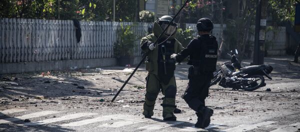 На месте взрыва, Индонезия На месте взрыва, Индонезия - Sputnik Казахстан