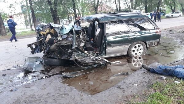 Водитель не справился с управлением и врезался в дерево - Sputnik Казахстан