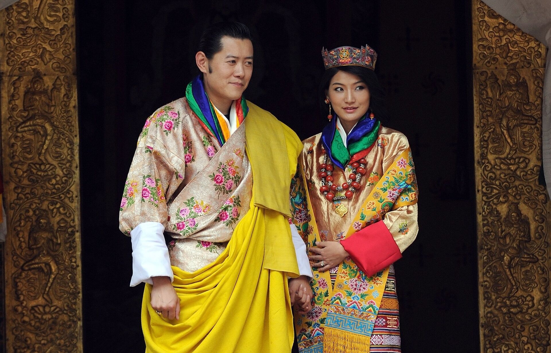 Король Бутана и недавно увенчанная королева Бутана Джетсун Пема - Sputnik Казахстан, 1920, 19.03.2023