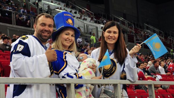 Казахстанские болельщики на чемпионате мира в Будапеште - Sputnik Казахстан