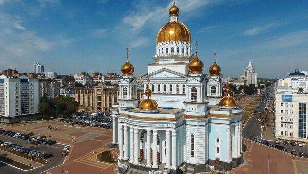 Кафедральный собор святого праведного воина Феодора Ушакова в городе Саранске - Sputnik Казахстан