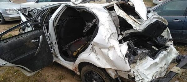 Автомобиль, на котором разбилась Сания Шакирова Автомобиль, на котором разбилась Сания Шакирова - Sputnik Казахстан