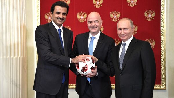 Церемония передачи полномочий на проведение следующего ЧМ по футболу прошла в Кремле - Sputnik Казахстан