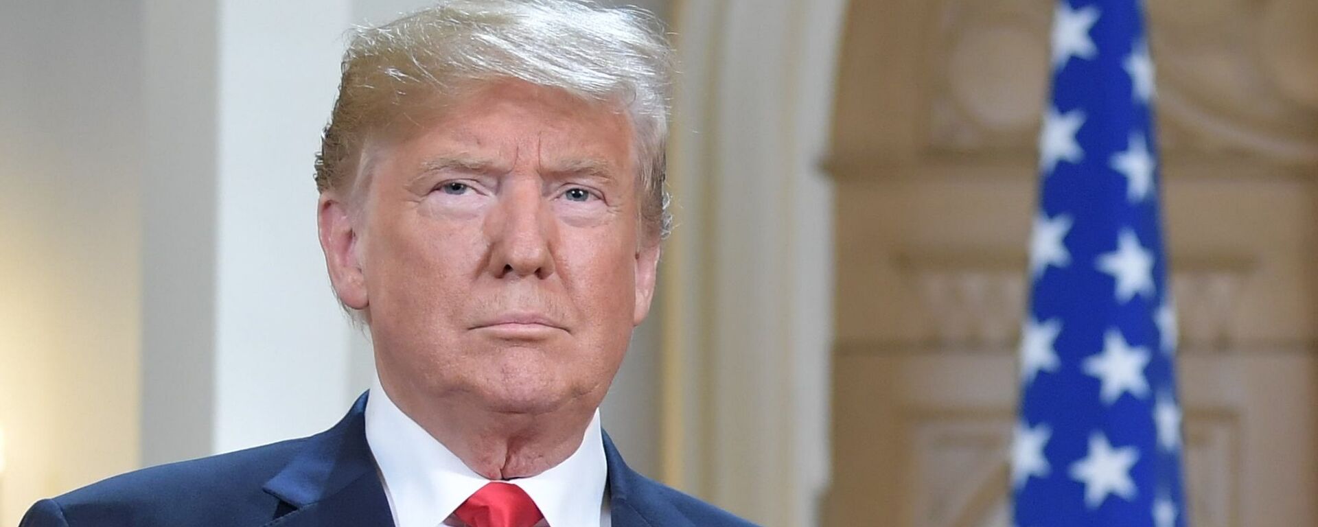 16 июля 2018. Президент США Дональд Трамп во время встречи с президентом РФ Владимиром Путиным в президентском дворце в Хельсинки. - Sputnik Казахстан, 1920, 31.05.2025