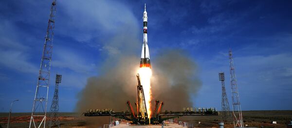 Пуск ракеты-носителя Союз-ФГ со стартового стола первой Гагаринской стартовой площадки космодрома Байконур, архивное фото Пуск ракеты-носителя Союз-ФГ со стартового стола первой Гагаринской стартовой площадки космодрома Байконур, архивное фото - Sputnik Казахстан
