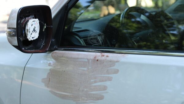 Автомобиль Дениса Тена со снятыми зеркалами. Фото с места трагедии. - Sputnik Казахстан