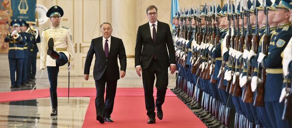 Президент Сербии Александр Вучич во время официального визита в Казахстан - Sputnik Казахстан