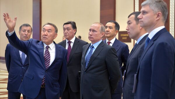 Президент Казахстана Нурсултан Назарбаев  и глава РФ Владимир Путин - Sputnik Казахстан