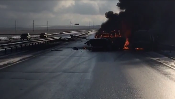 Две машины полностью сгорели после столкновения в Акмолинской области - Sputnik Казахстан