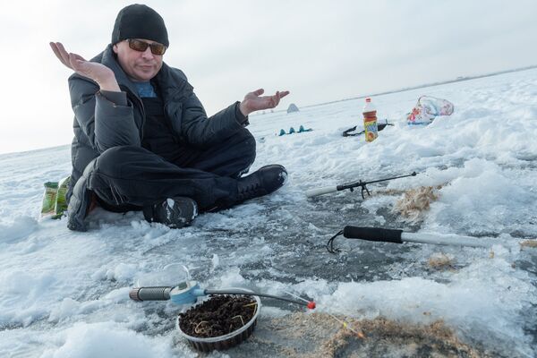 Подледная рыбалка на Капчагайском водохранилище - Sputnik Казахстан