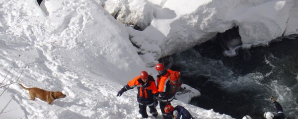 Спасатели МЧС России на ликвидации последствий схода лавины, архивное фото - Sputnik Казахстан