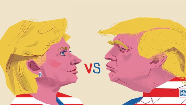 Карикатура Клинтон vs Трамп: кто победит? - Sputnik Казахстан