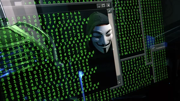 Человек в маске за компьютером, иллюстративное фото - Sputnik Казахстан