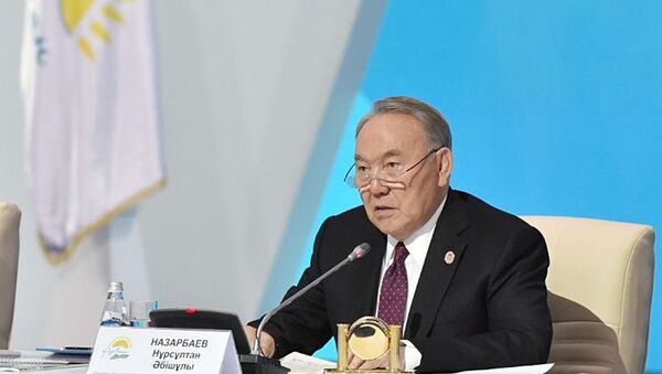 Нурсултан Назарбаев на съезде партии Нур Отан - Sputnik Казахстан