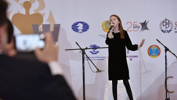 Данэлия Тулешова на открытии Чемпионата мира по шахматам в Астане - Sputnik Казахстан