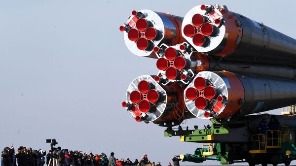 Вывоз РН Союз-ФГ на стартовую площадку космодрома Байконур, архивное фото - Sputnik Казахстан