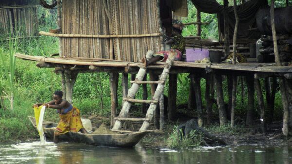 Нигерийское селение на берегу реки. Архивное фото - Sputnik Казахстан