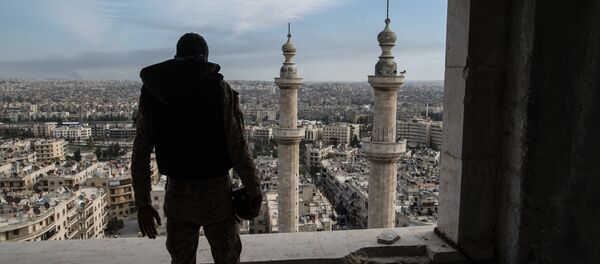 Архивное фото военнослужащего Сирийской Арабской армии в городе Алеппо Архивное фото военнослужащего Сирийской Арабской армии в городе Алеппо - Sputnik Казахстан