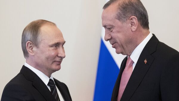 Встреча президентов России и Турции В. Путина и Р. Эрдогана в Санкт-Петербурге - Sputnik Қазақстан