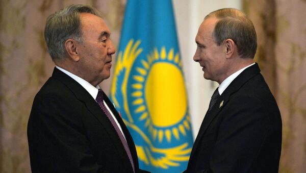 Президент Казахстана Нурсултан Назарбаев президент РФ Владимир Путин - Sputnik Казахстан